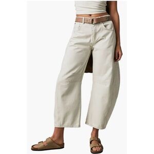 WE THE FREE Good Luck Mid-Rise Barrel Jeans in Milk